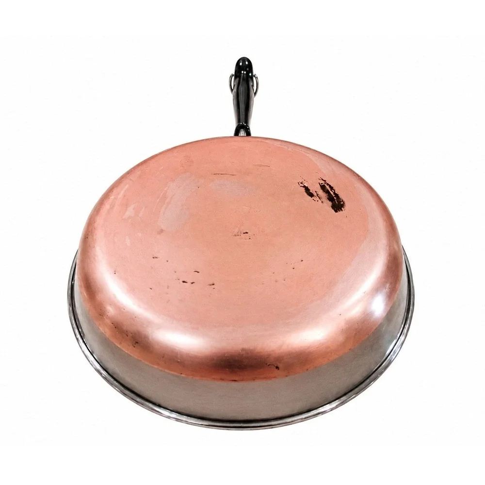 Revere Ware 9 Inch Skillet Frying Pan Copper Bottom Stainless Steel 1801 USA